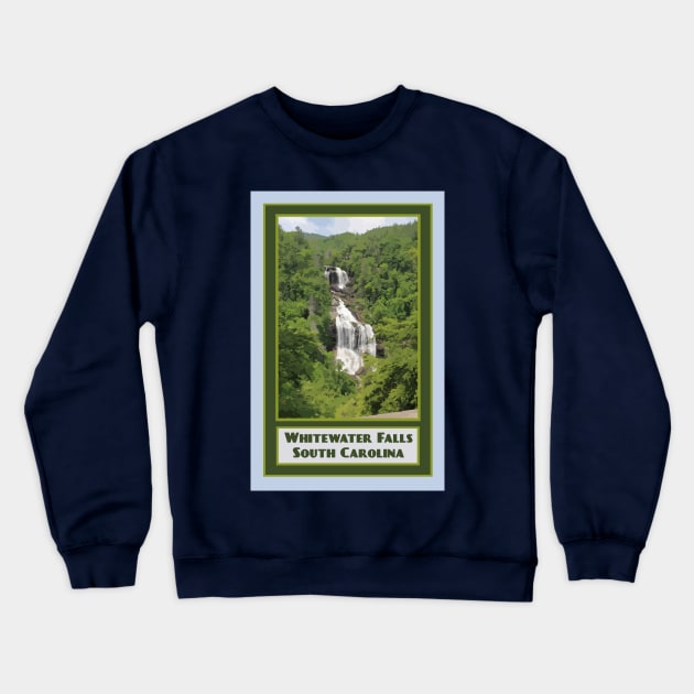 Vintage Travel Whitewater Falls Crewneck Sweatshirt by candhdesigns